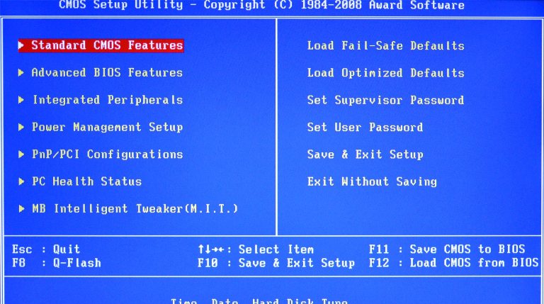 BIOS прозорец