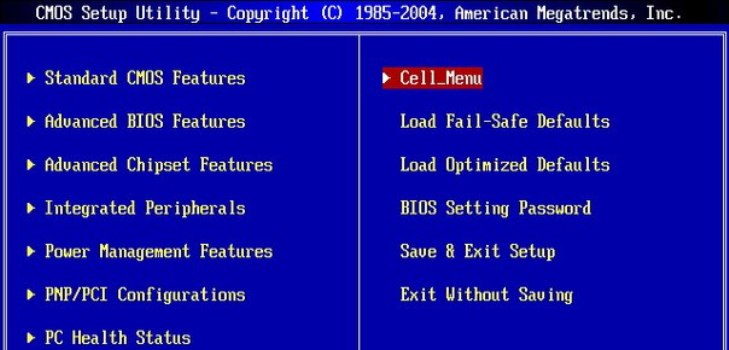 BIOS прозорец