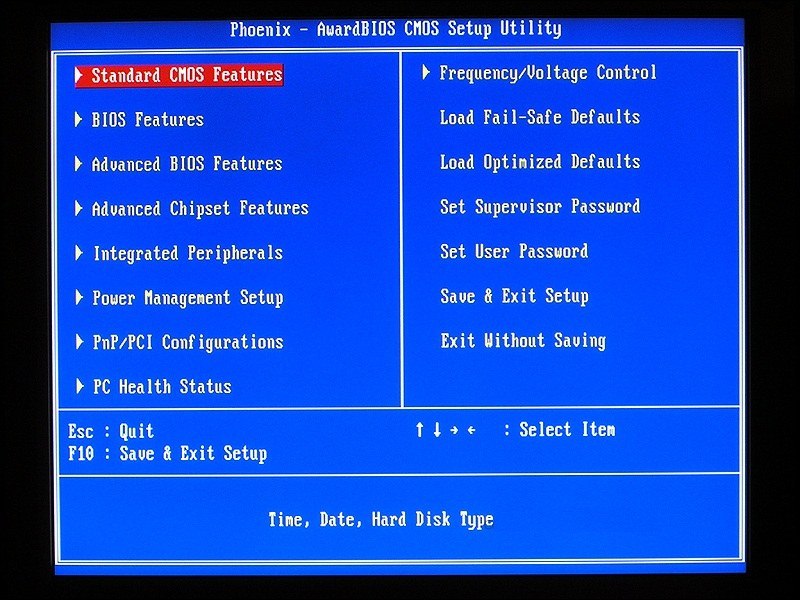 BIOS прозорец