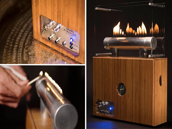 Пожарна магия: колонна камина Fireside Audiobox