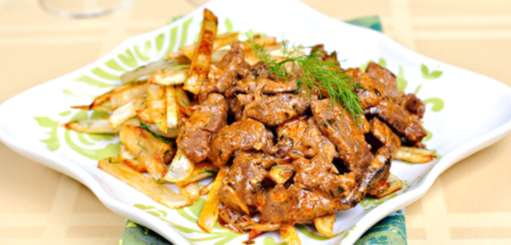 говеждо stroganoff на табела