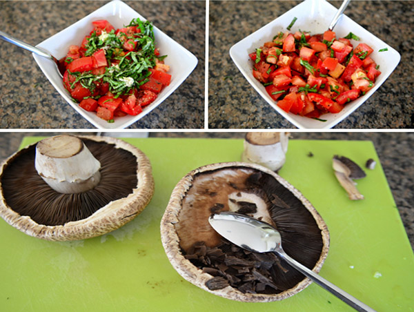 Гарнирани шампанско с пълнеж от домат и скариди, вкусна рецепта